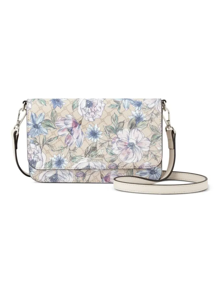 Женский кошелек-портмоне Luela для телефона Nine West, Floral Logo Milk