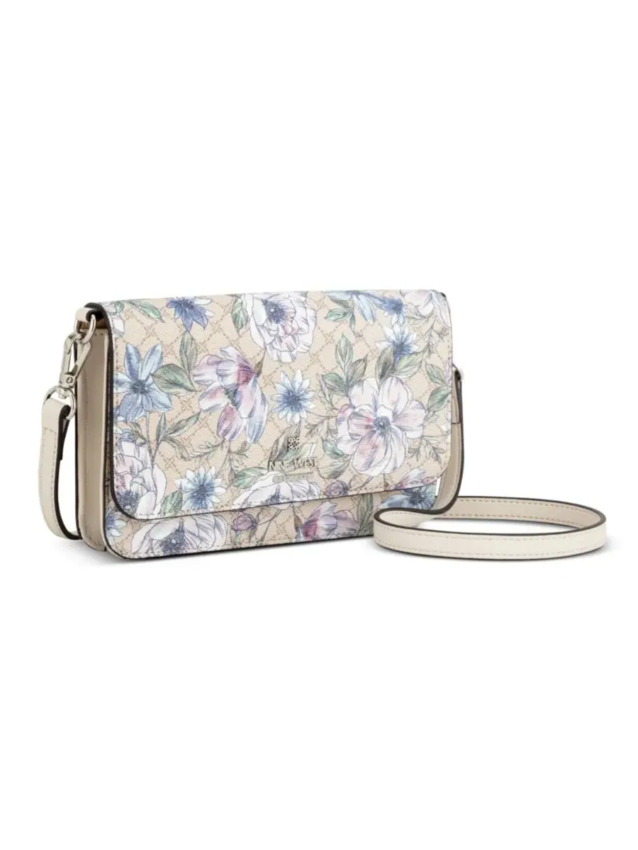 Женский кошелек-портмоне Luela для телефона Nine West, Floral Logo Milk — изображение 3 из 5