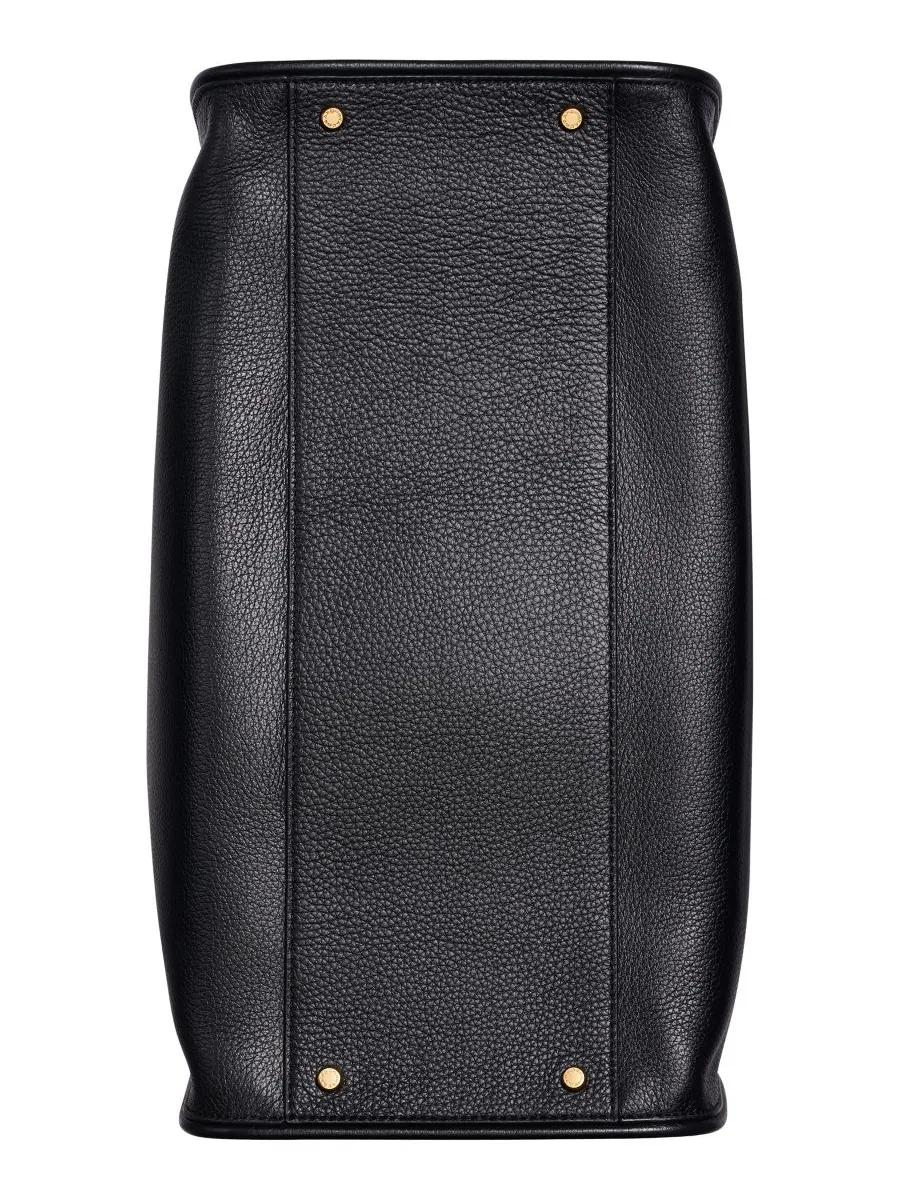 Средняя сумка-тоут из атласной кожи Donna Karan New York — изображение 2 из 5, черный/золотистый