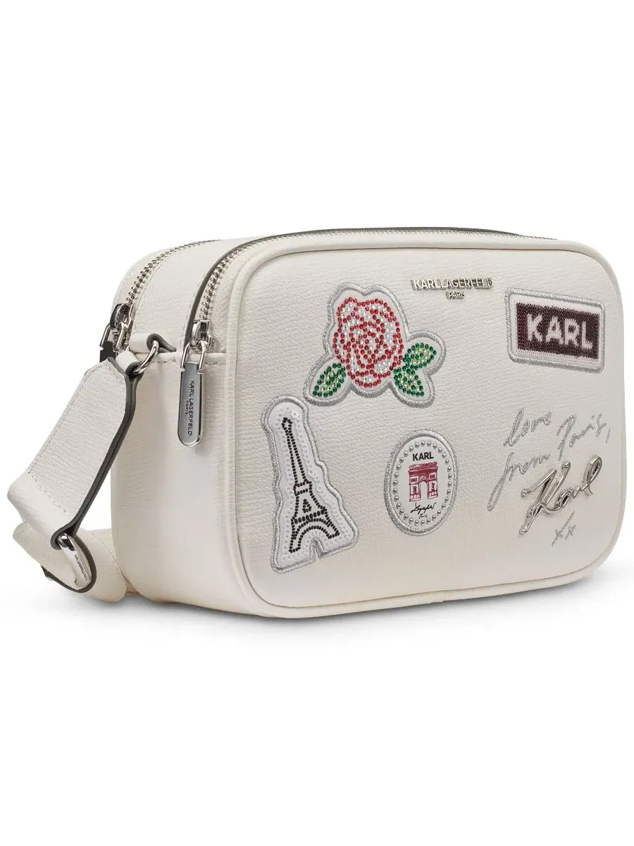 Сумка через плечо Maybelle с клапаном KARL LAGERFELD PARIS — изображение 3 из 6, белый/серебристый