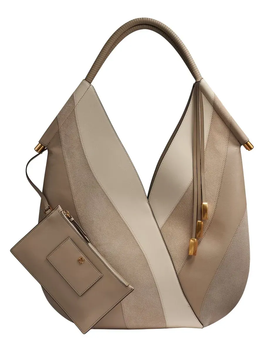 Большая сумка через плечо Baldwin Curve Pieced Donna Karan New York — изображение 1 из 6, мульти