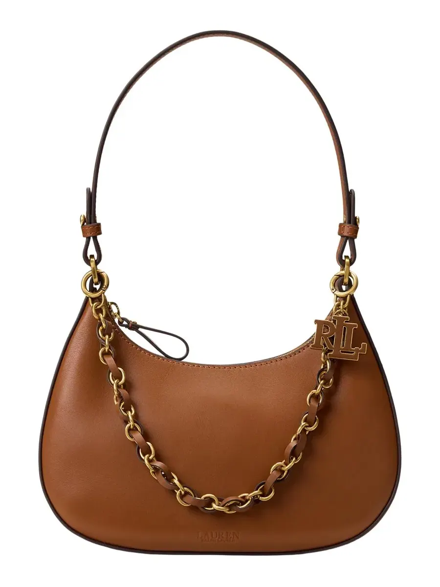 Сумка через плечо Marcy Medium из кожи Lauren Ralph Lauren — изображение 1 из 5, бежевый