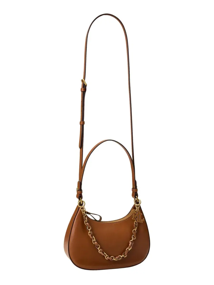 Сумка через плечо Marcy Medium из кожи Lauren Ralph Lauren — изображение 2 из 5, бежевый