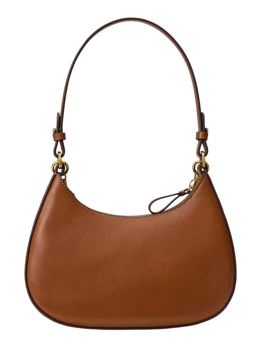 Сумка через плечо Marcy Medium из кожи Lauren Ralph Lauren — изображение 3 из 5, бежевый