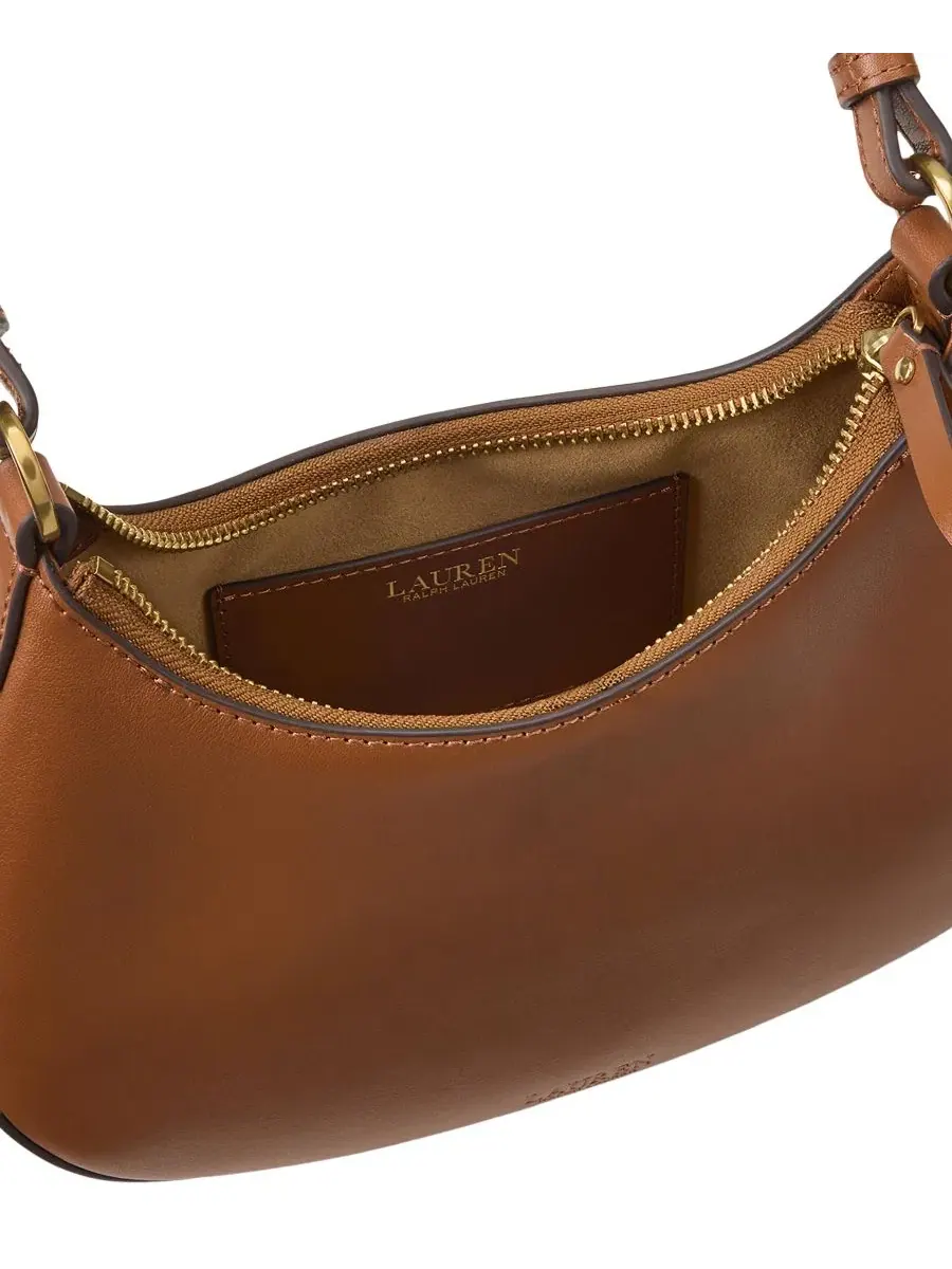 Сумка через плечо Marcy Medium из кожи Lauren Ralph Lauren — изображение 4 из 5, бежевый