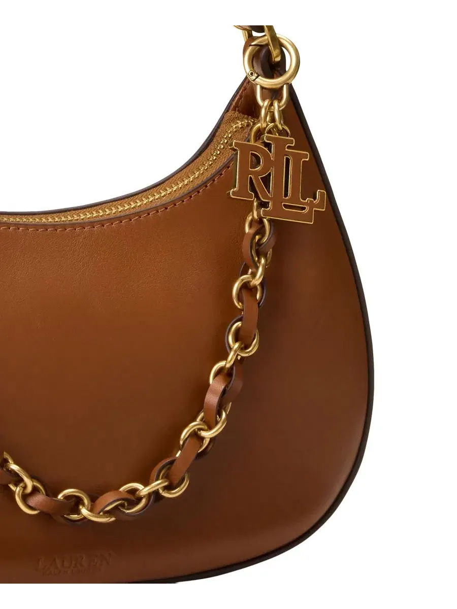Сумка через плечо Marcy Medium из кожи Lauren Ralph Lauren — изображение 5 из 5, бежевый