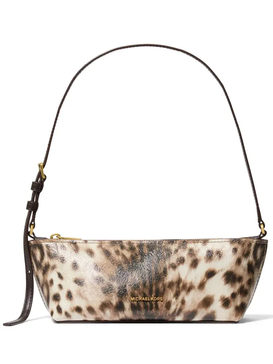 Сумка женская малая кросс-боди кожа (100%) Michael Kors Leather Pouchette Shoulder Handbag — изображение 1 из 4, хаки