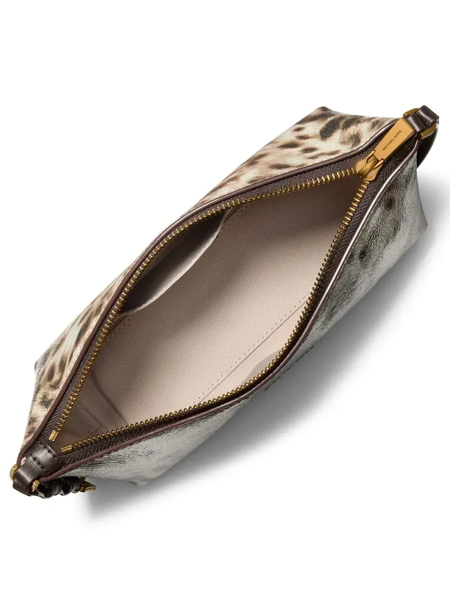 Сумка женская малая кросс-боди кожа (100%) Michael Kors Leather Pouchette Shoulder Handbag — изображение 4 из 4, хаки