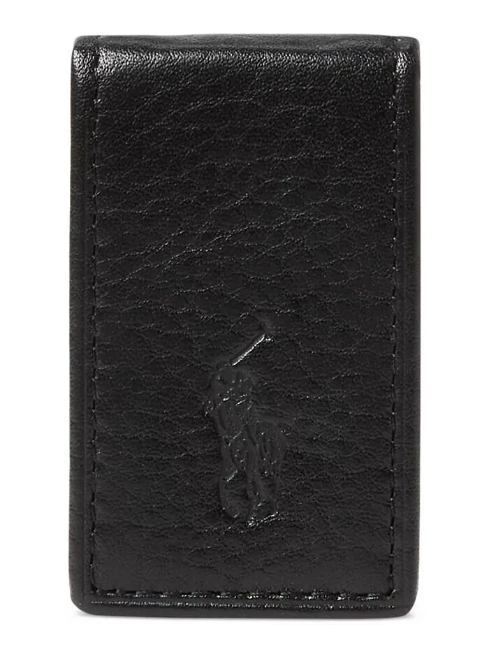 Мужской зажим для денег из шагреневой кожи Polo Ralph Lauren