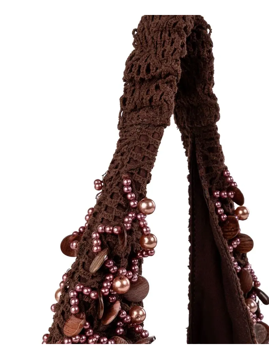 Сумка-хобо среднего размера Ariel Knit Sam Edelman — изображение 5 из 5, темный коричневый