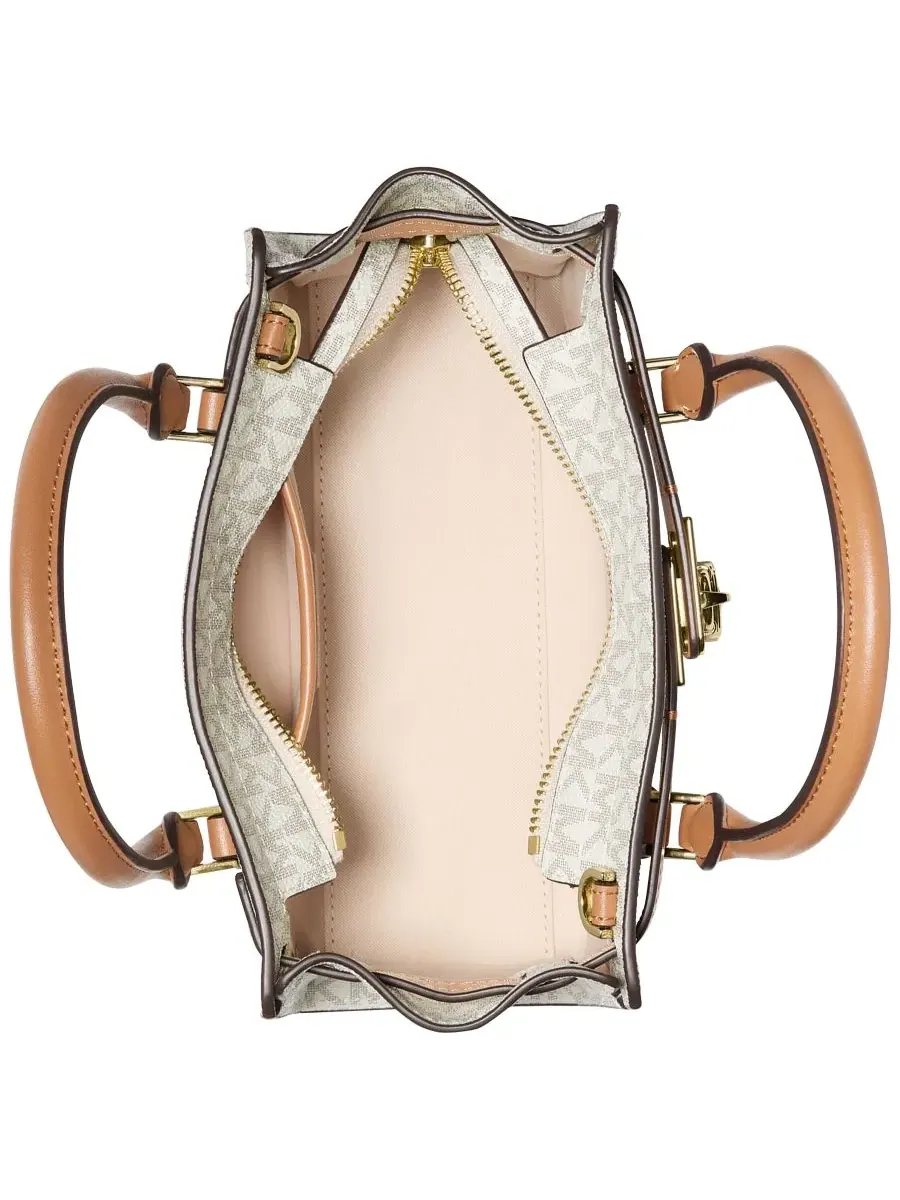 Сумка женская кросс-боди Michael Kors Hamilton Extra-Small Crossbody Satchel, ванильный/ореховый — изображение 2 из 3