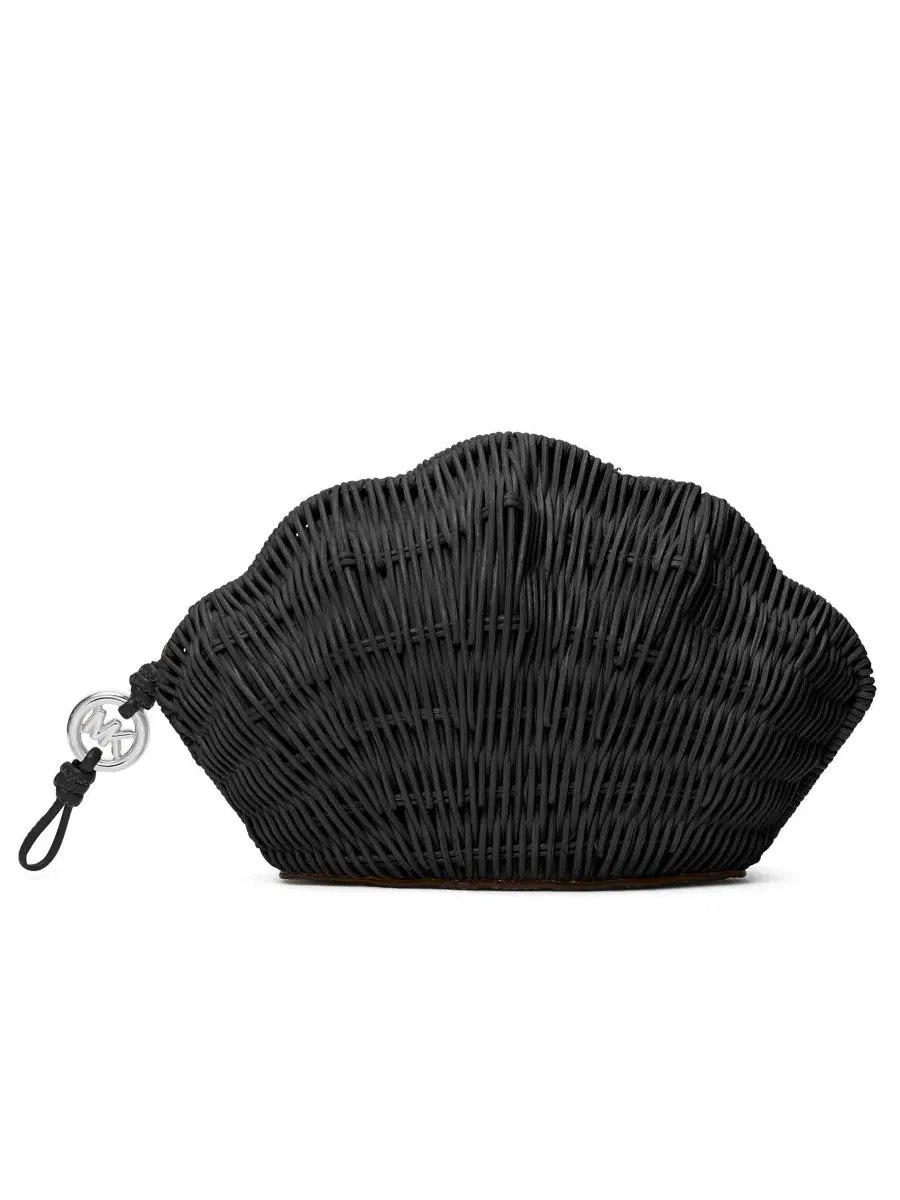 Сумка женская клатч 100% ротанг Michael Kors Shelly Convertible Magnetic Cinched — изображение 1 из 3, черный