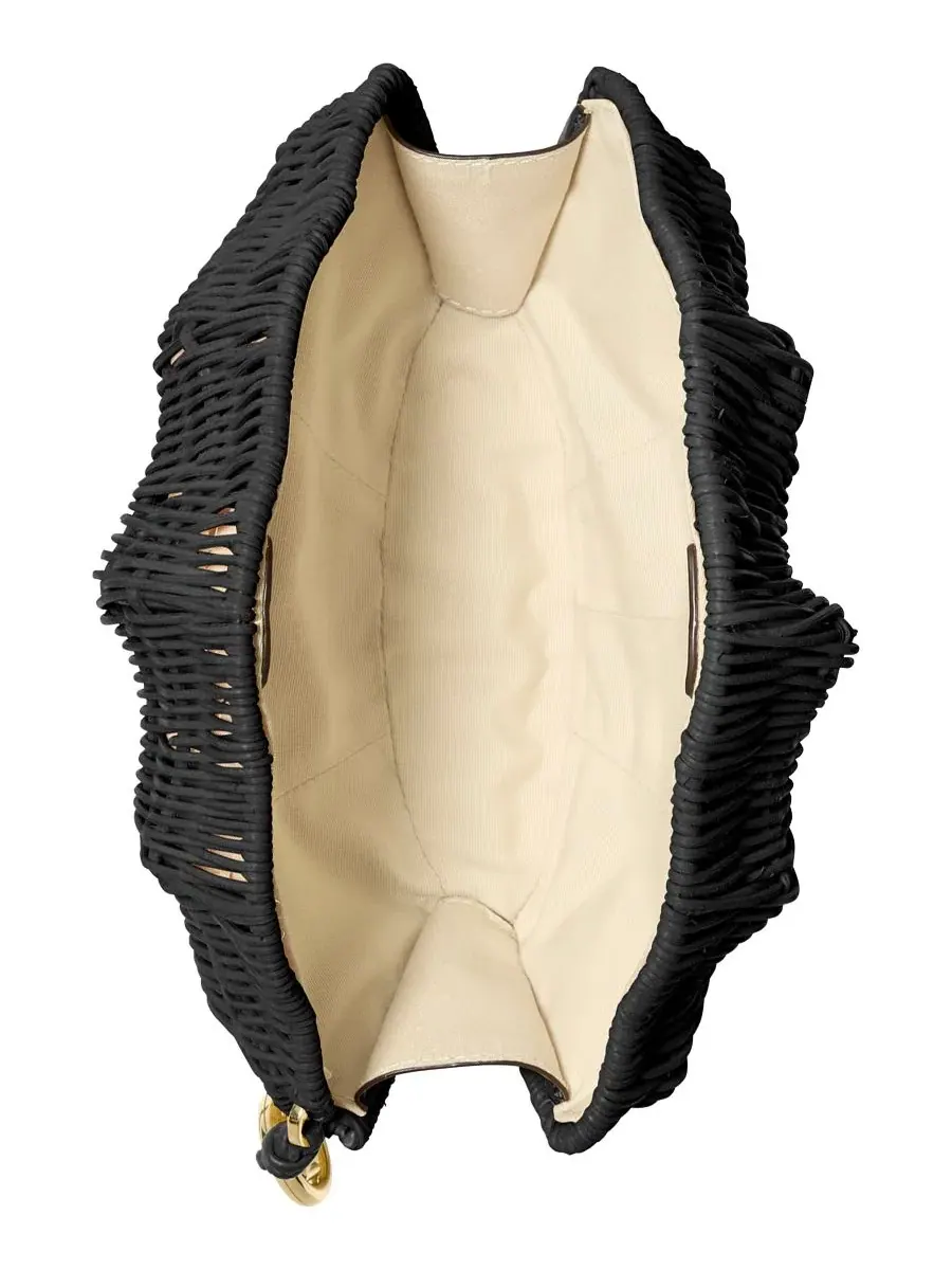 Сумка женская клатч 100% ротанг Michael Kors Shelly Convertible Magnetic Cinched — изображение 3 из 3, черный
