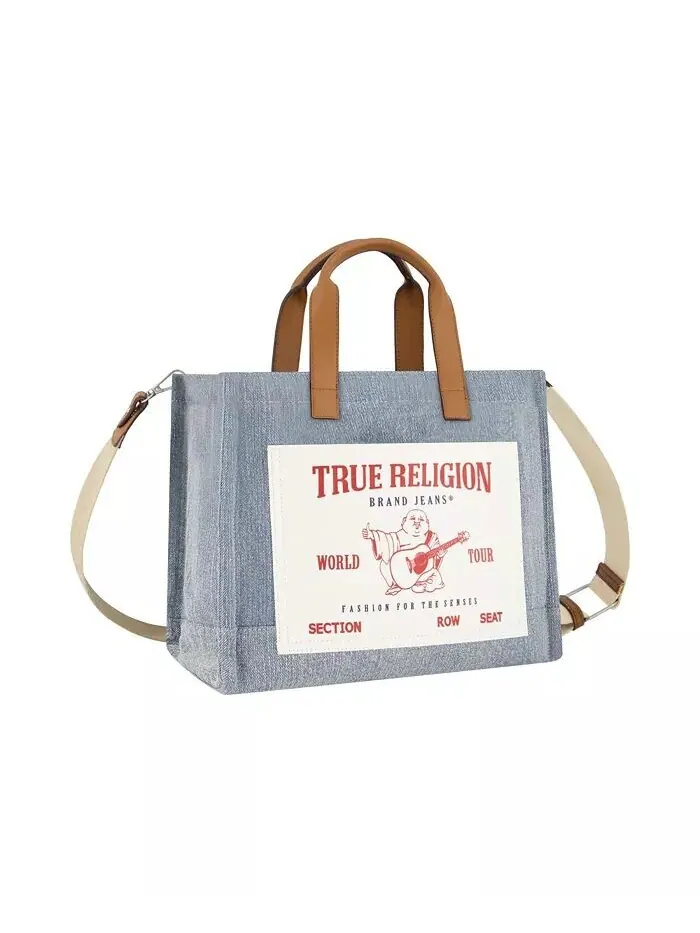 Женская большая сумка-тоут с карманом среднего размера True Religion — изображение 3 из 3, черный