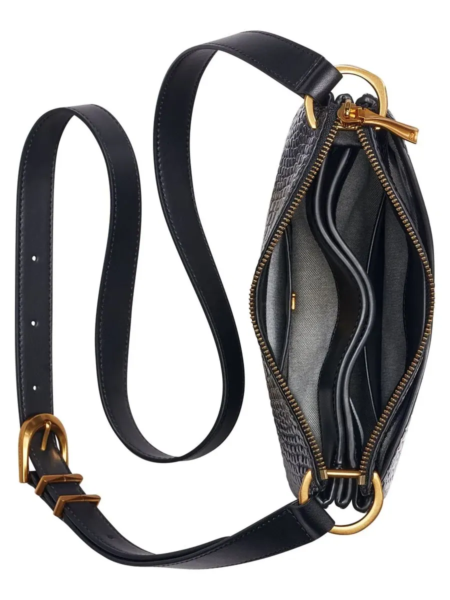 Небольшая кроссбоди-сумка Glenwood Small Crossbody Handbag Donna Karan New York — изображение 4 из 10, черный золотистый