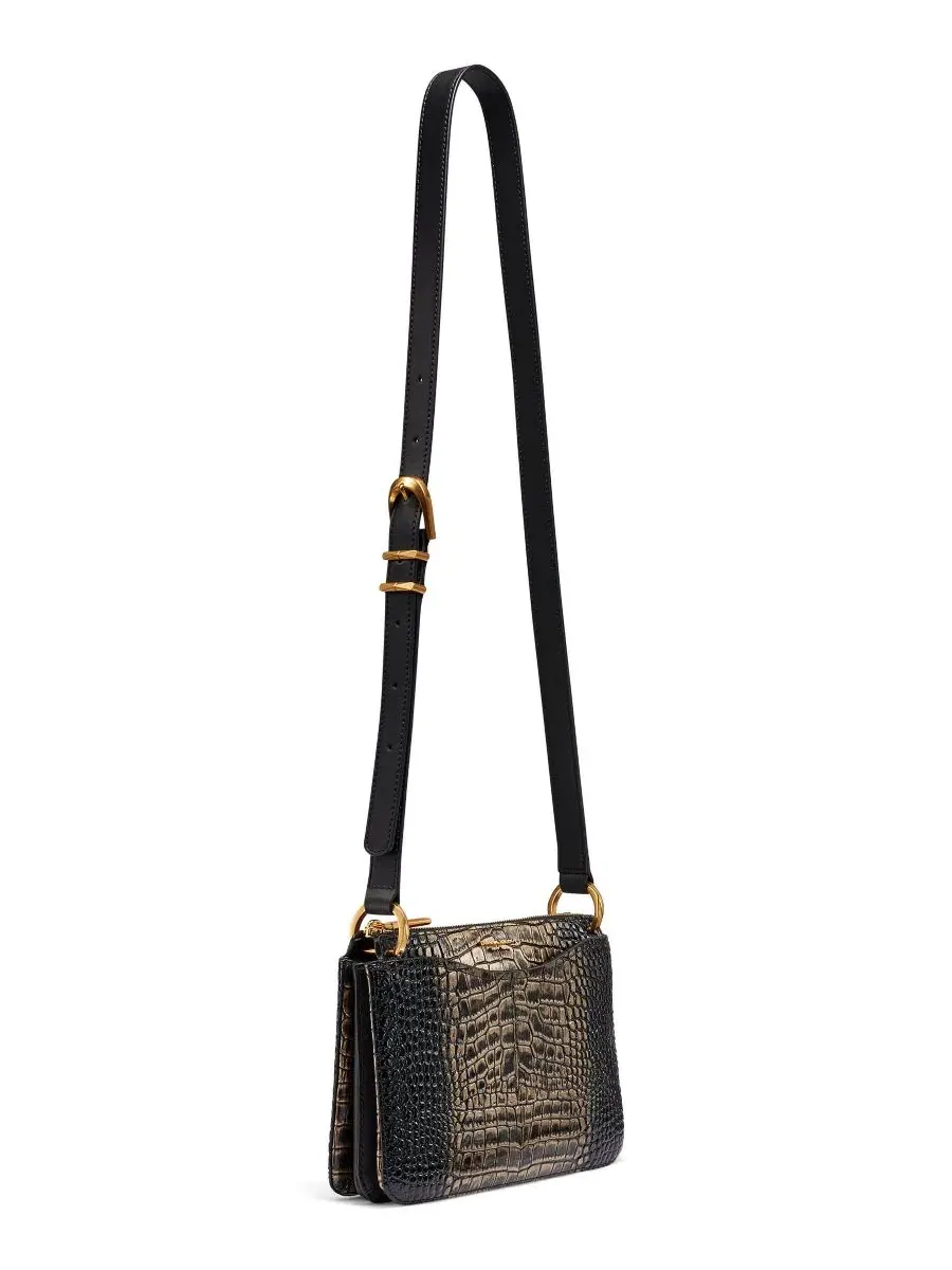 Небольшая кроссбоди-сумка Glenwood Small Crossbody Handbag Donna Karan New York — изображение 5 из 10, черный золотистый