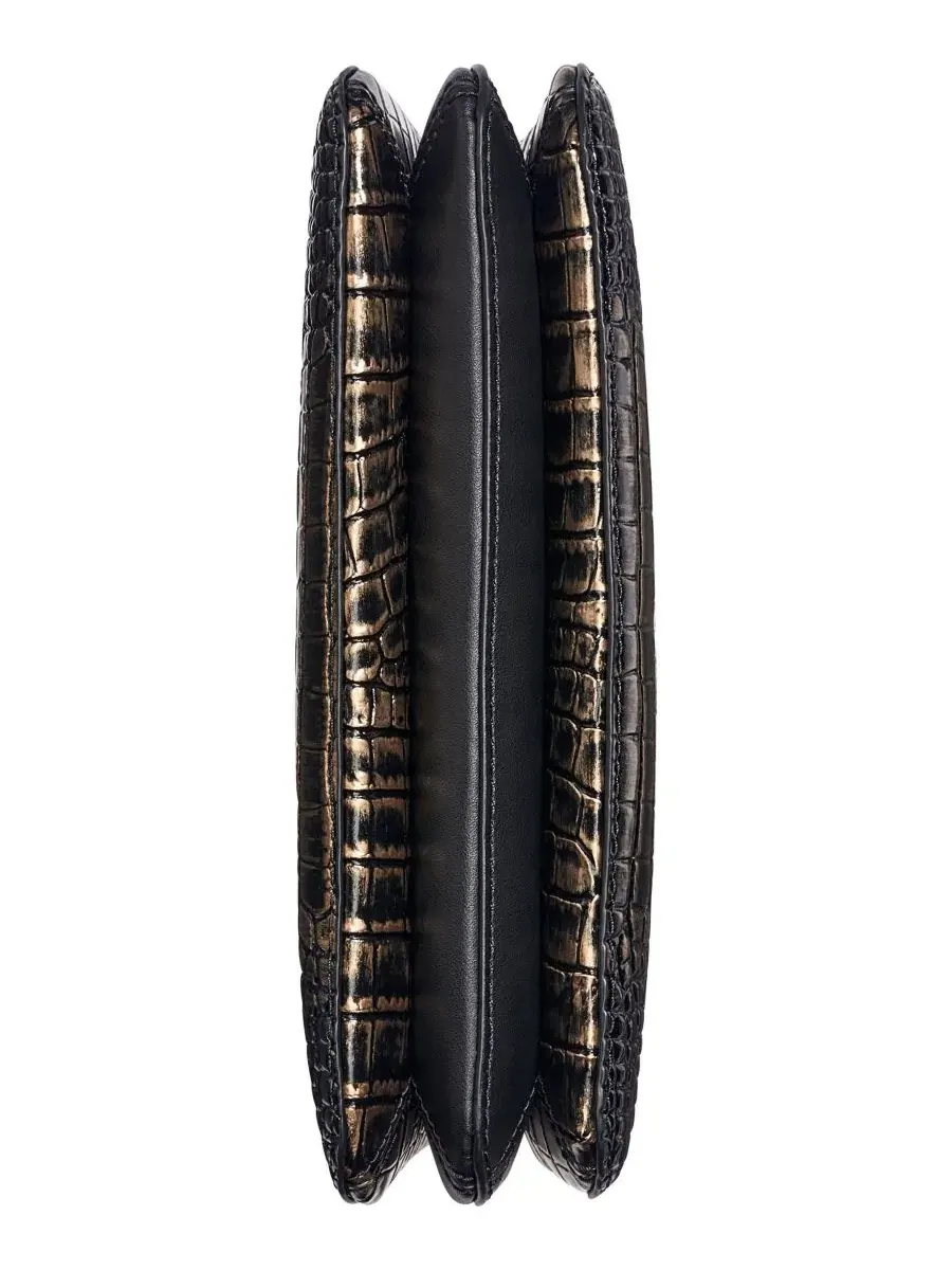 Небольшая кроссбоди-сумка Glenwood Small Crossbody Handbag Donna Karan New York — изображение 6 из 10, черный золотистый