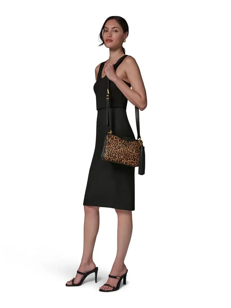 Небольшая кроссбоди-сумка Glenwood Small Crossbody Handbag Donna Karan New York — изображение 8 из 10, черный золотистый