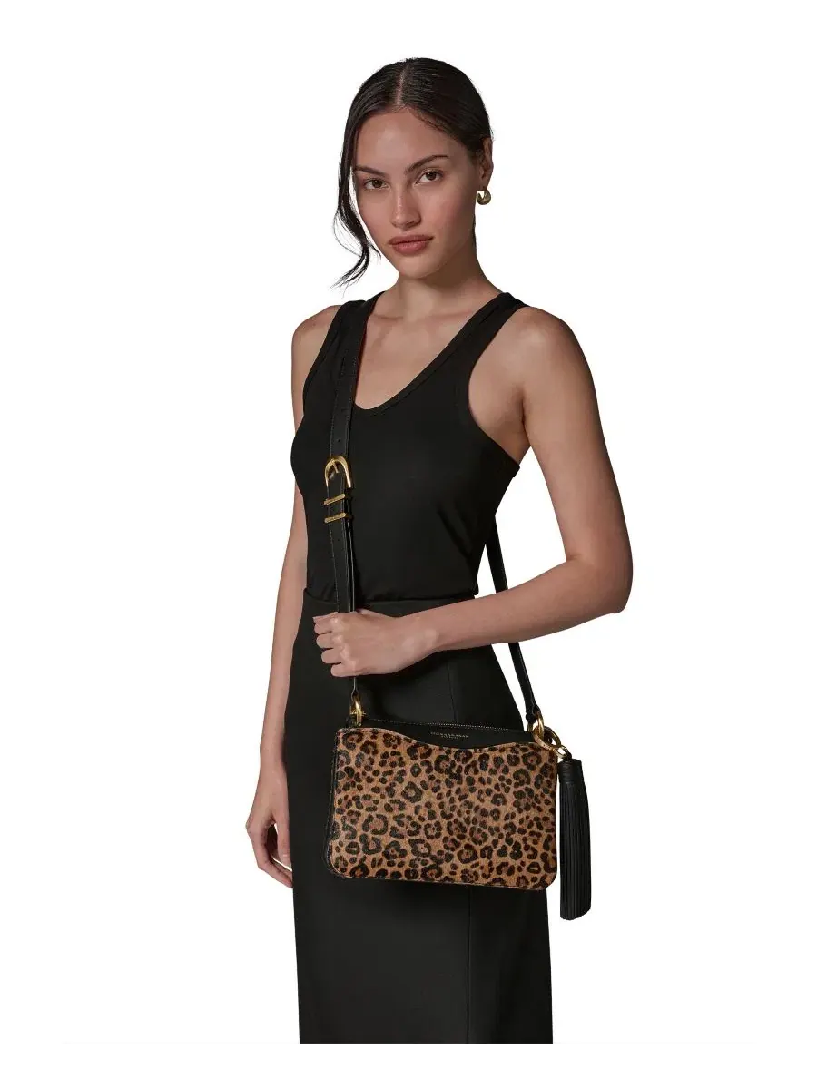 Небольшая кроссбоди-сумка Glenwood Small Crossbody Handbag Donna Karan New York — изображение 9 из 10, черный золотистый