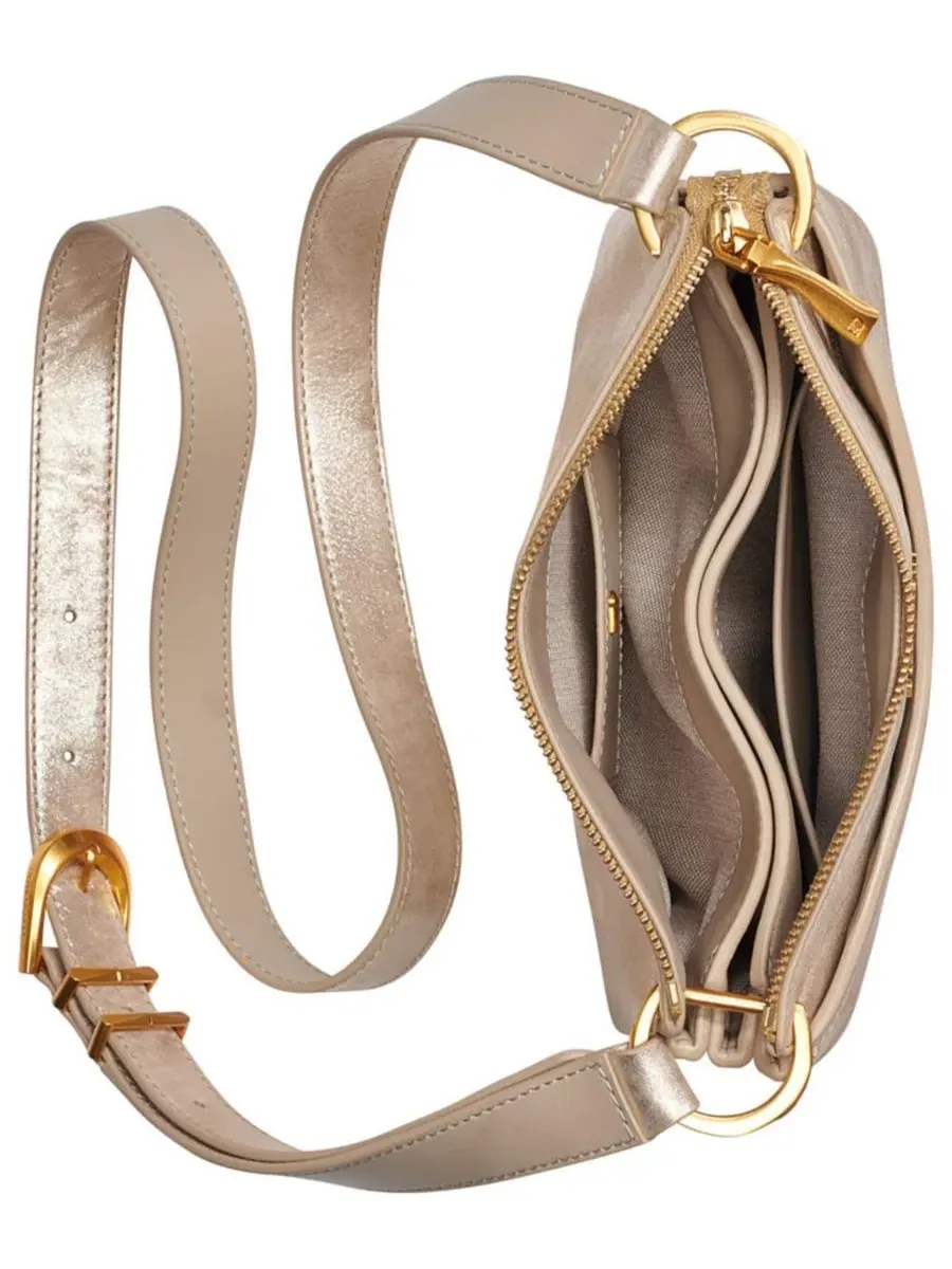 Небольшая кроссбоди-сумка Glenwood Small Crossbody Donna Karan New York — изображение 4 из 10, светлый золотистый