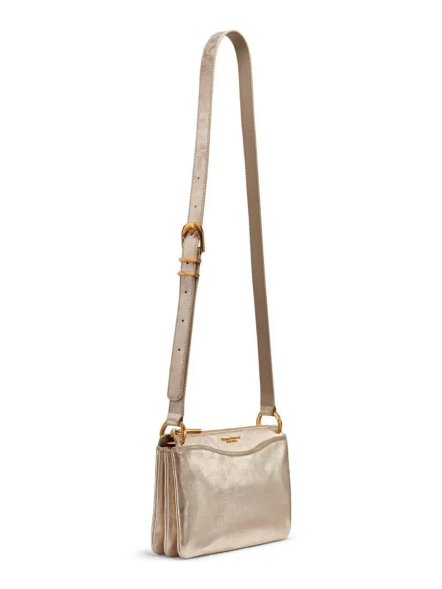 Небольшая кроссбоди-сумка Glenwood Small Crossbody Donna Karan New York — изображение 5 из 10, светлый золотистый