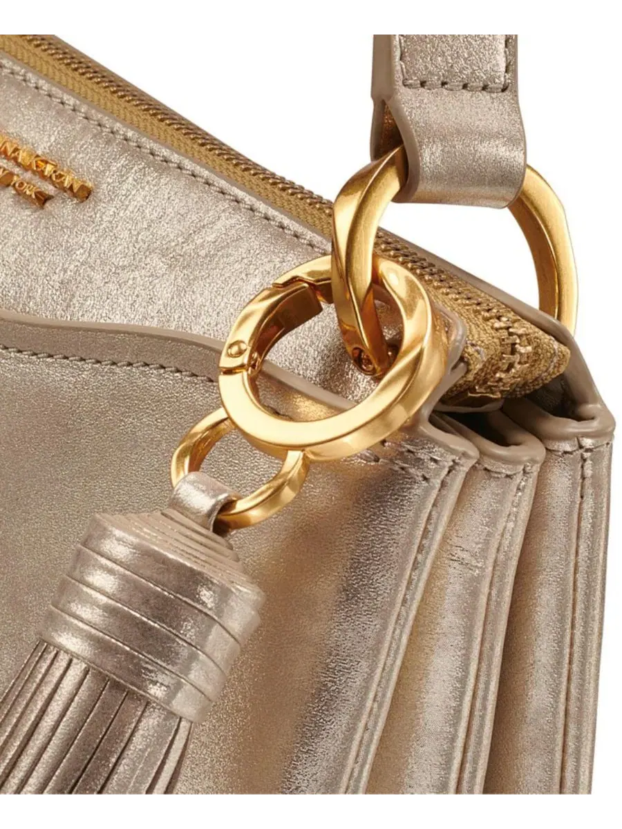 Небольшая кроссбоди-сумка Glenwood Small Crossbody Donna Karan New York — изображение 7 из 10, светлый золотистый