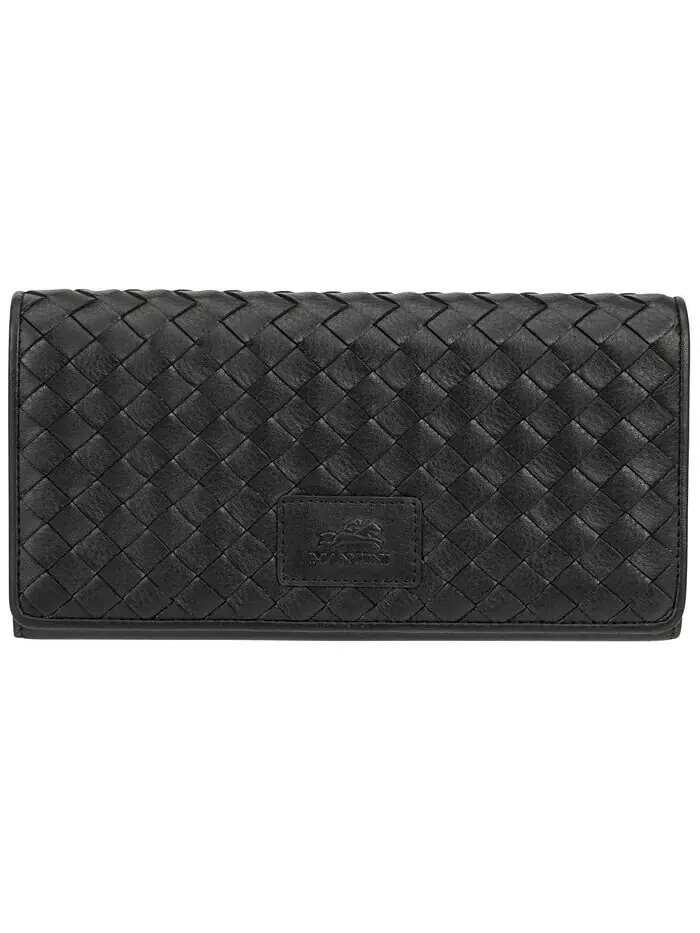 Женская коллекция Basket Weave, защищенный RFID-кошелек тройного сложения Mancini — изображение 1 из 5, черный