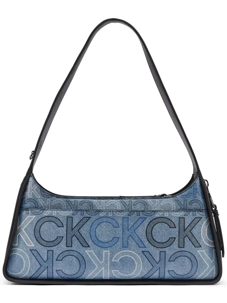Сумка через плечо средняя Kyren Denim Signature Calvin Klein — изображение 2 из 5, джинсовый синий мульти