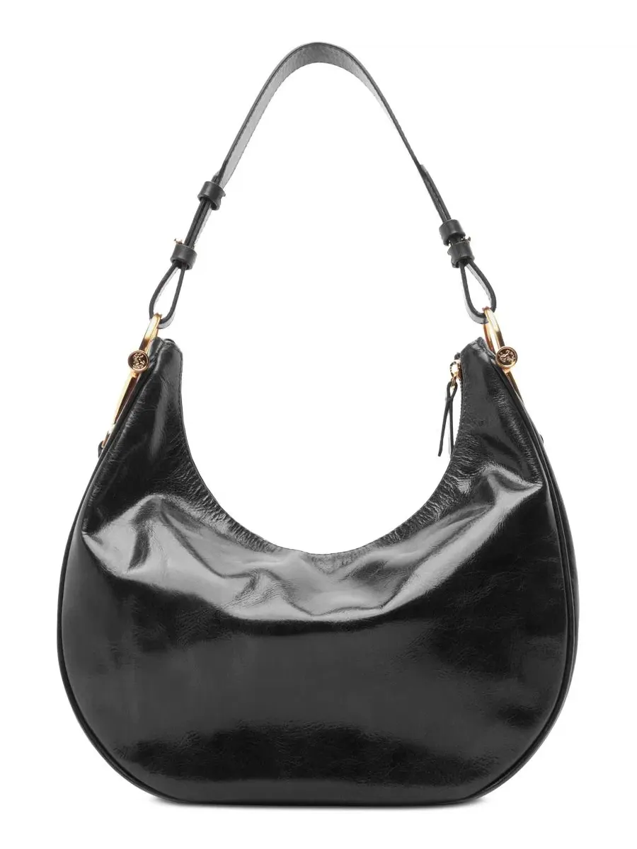 Большая кожаная сумка-хобо Cora Large Leather Hobo Arezzo — изображение 2 из 5, черный