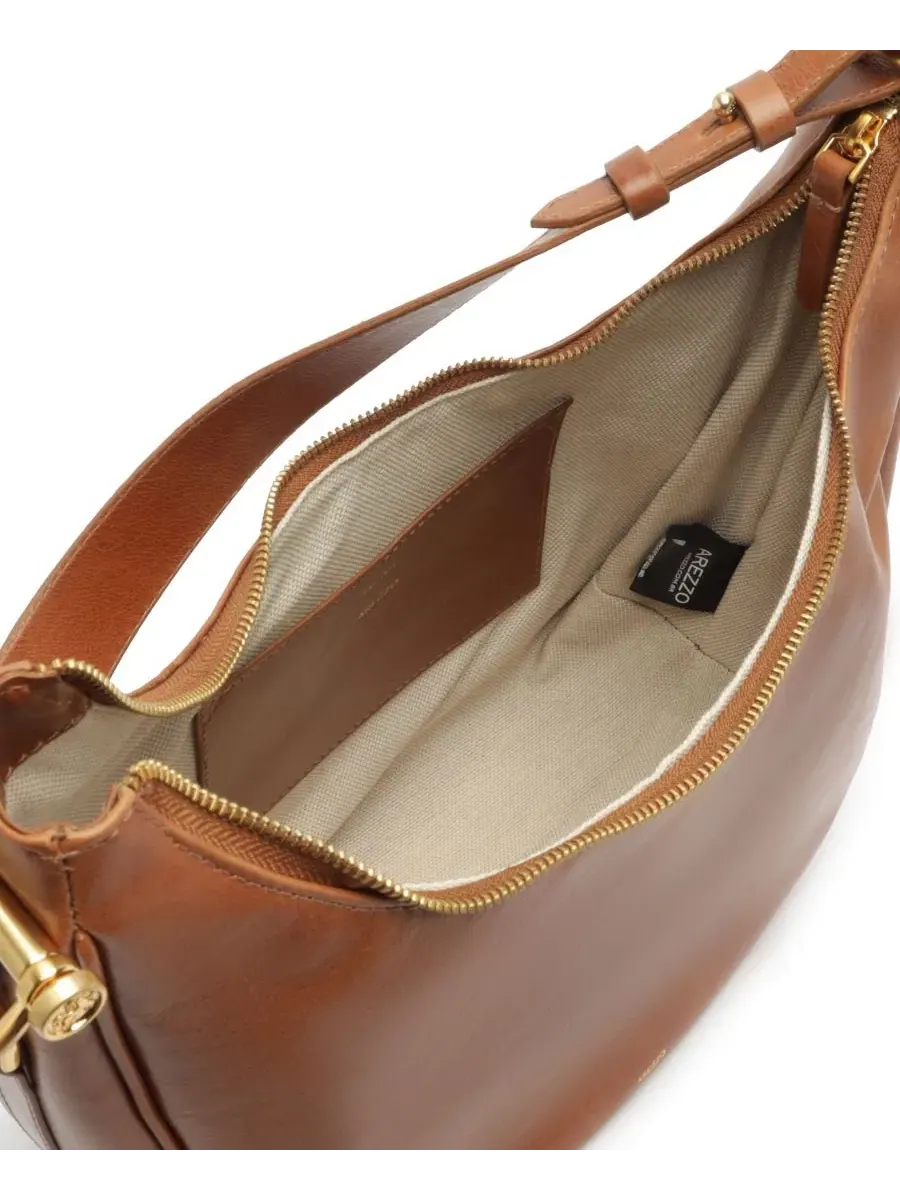 Сумка-хобо из кожи Cora Large Leather Hobo Arezzo, Soul Natural — изображение 3 из 5