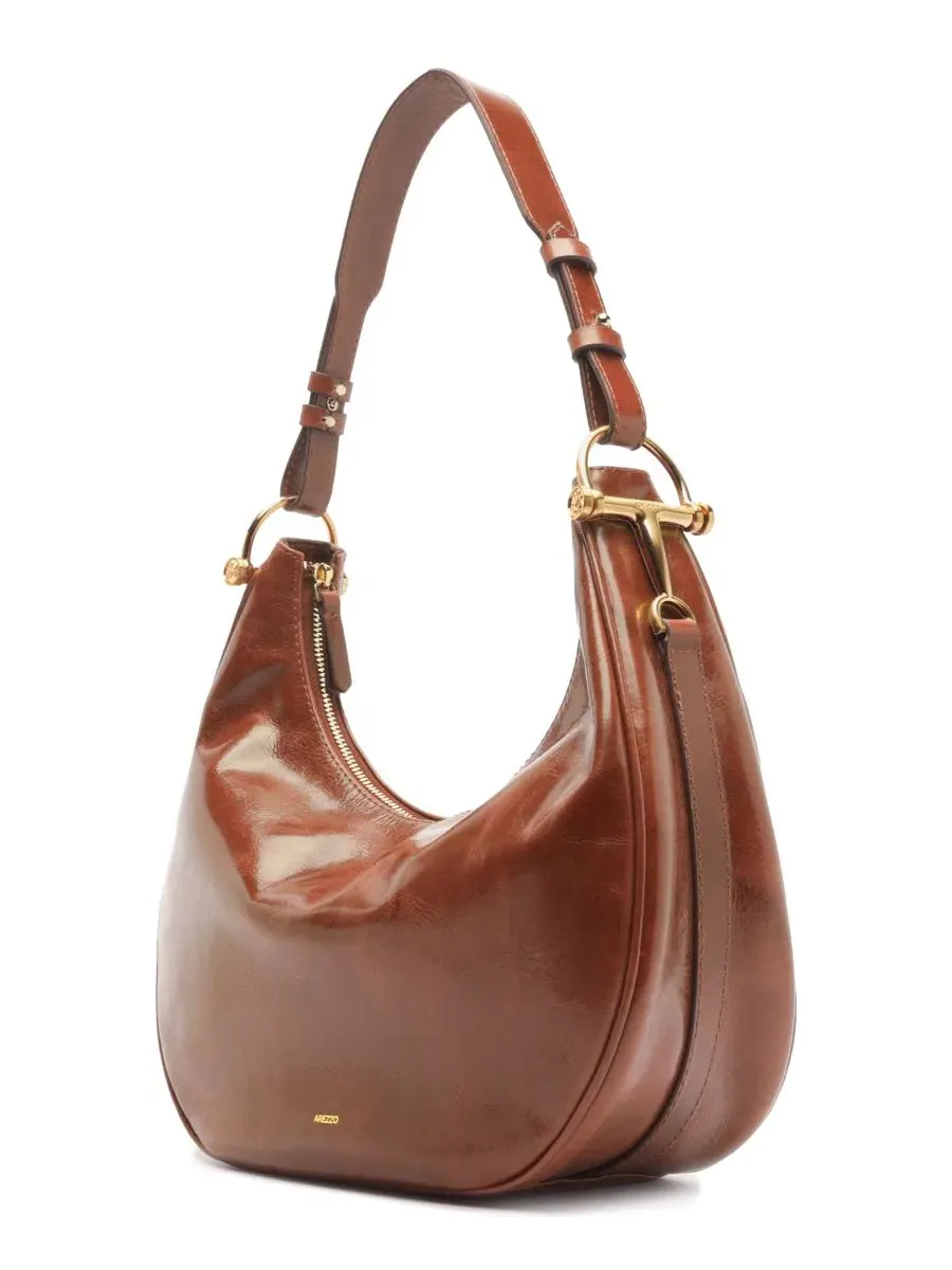 Сумка-хобо из кожи Cora Large Leather Hobo Arezzo, Soul Natural — изображение 5 из 5