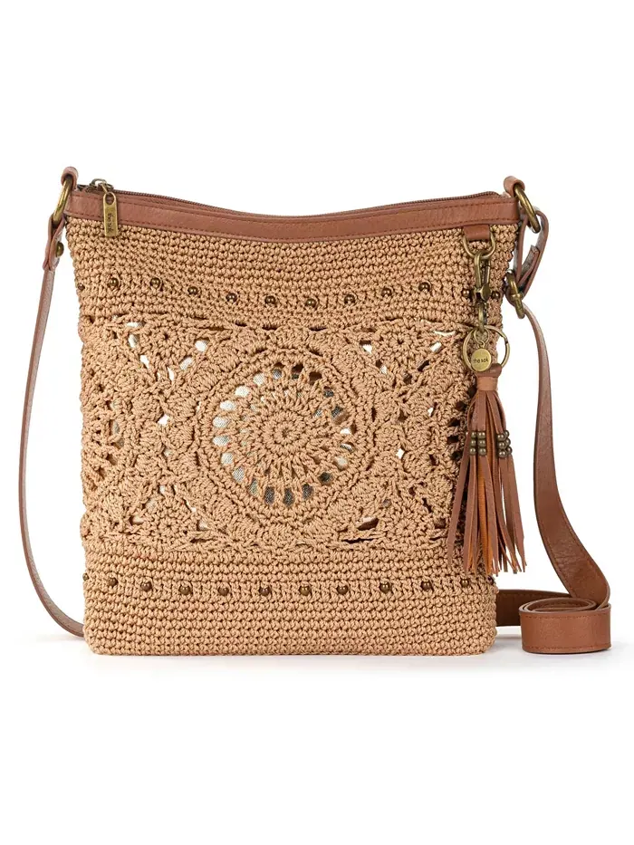 Женская сумка-кроссбоди Lucia Crochet Medium The Sak — изображение 1 из 6, коричневый/бежевый