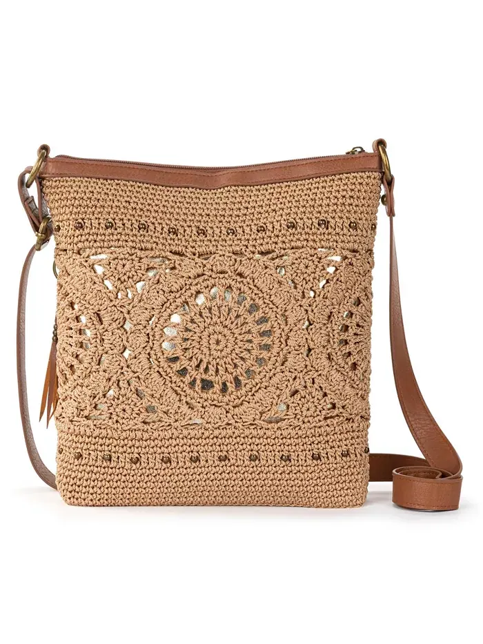 Женская сумка-кроссбоди Lucia Crochet Medium The Sak — изображение 2 из 6, коричневый/бежевый
