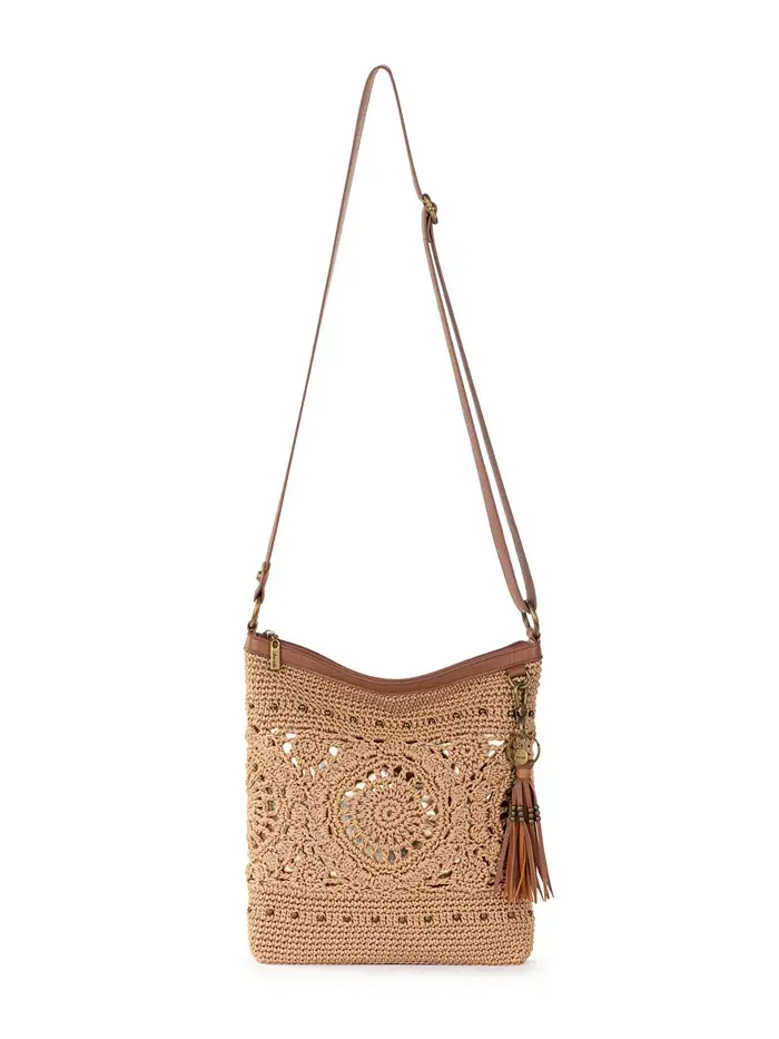 Женская сумка-кроссбоди Lucia Crochet Medium The Sak — изображение 5 из 6, коричневый/бежевый