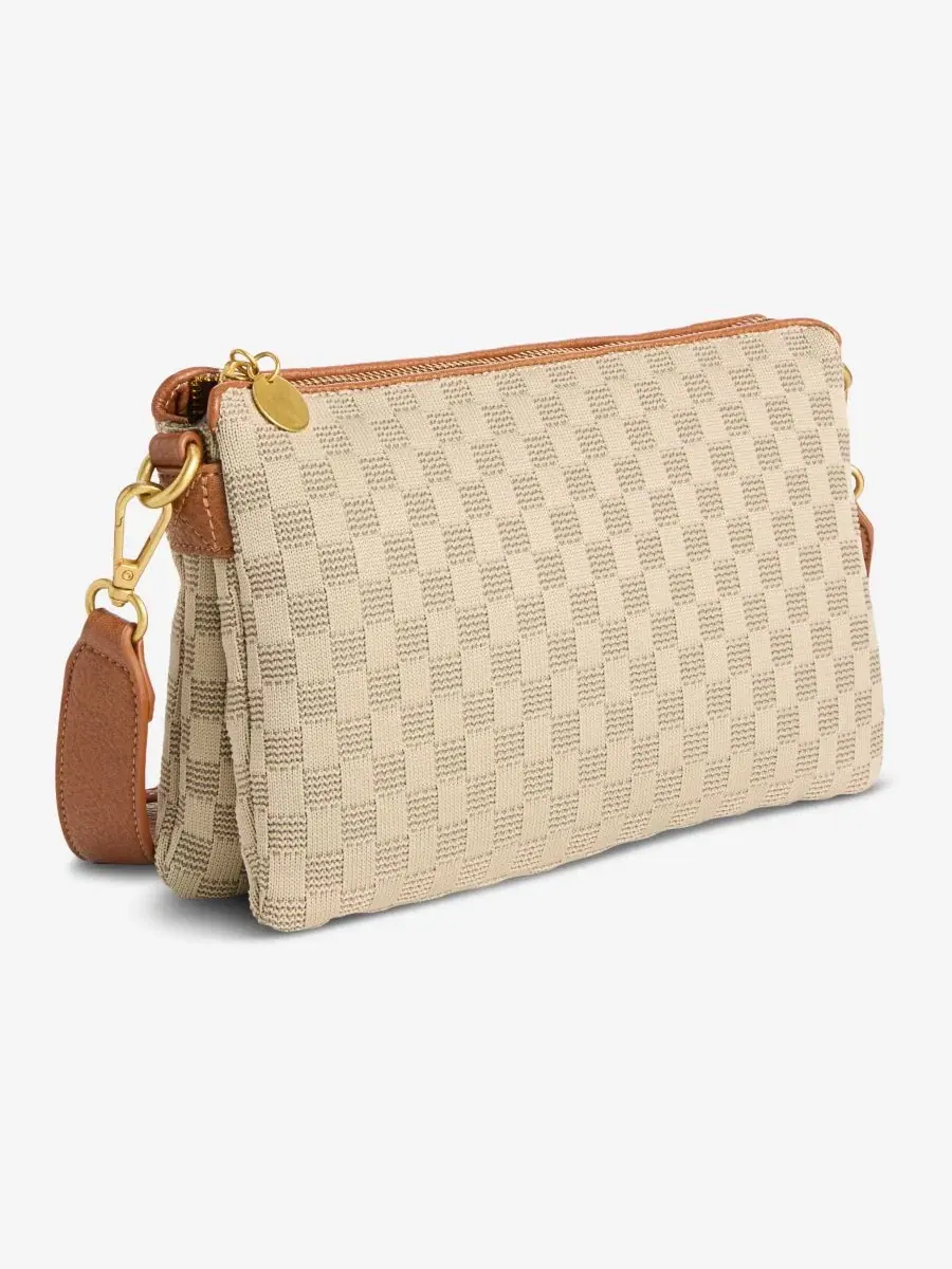Сумка через плечо с двойным отделением, модель Checkered Soft Knit Double Comp Crossbody Style & Co — изображение 3 из 7