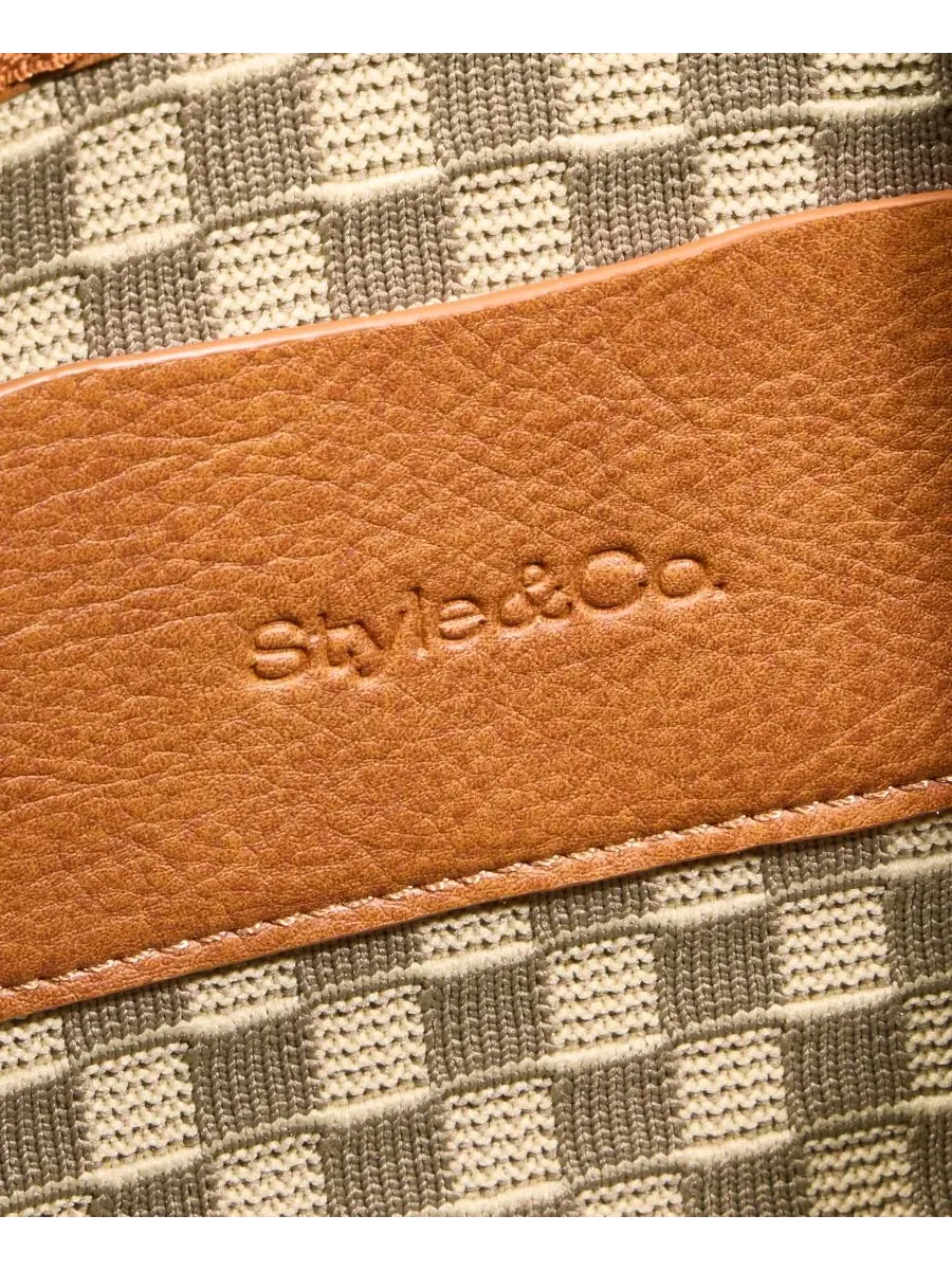 Сумка через плечо с двойным отделением, модель Checkered Soft Knit Double Comp Crossbody Style & Co — изображение 7 из 7