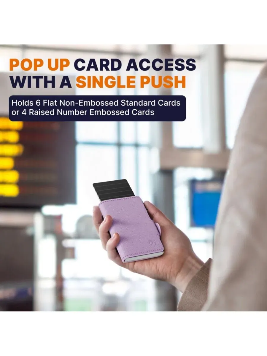 RFID-кошелек-портмоне для женщин - тонкий минималистичный держатель для кредитных карт (вместимость — изображение 6 из 9
