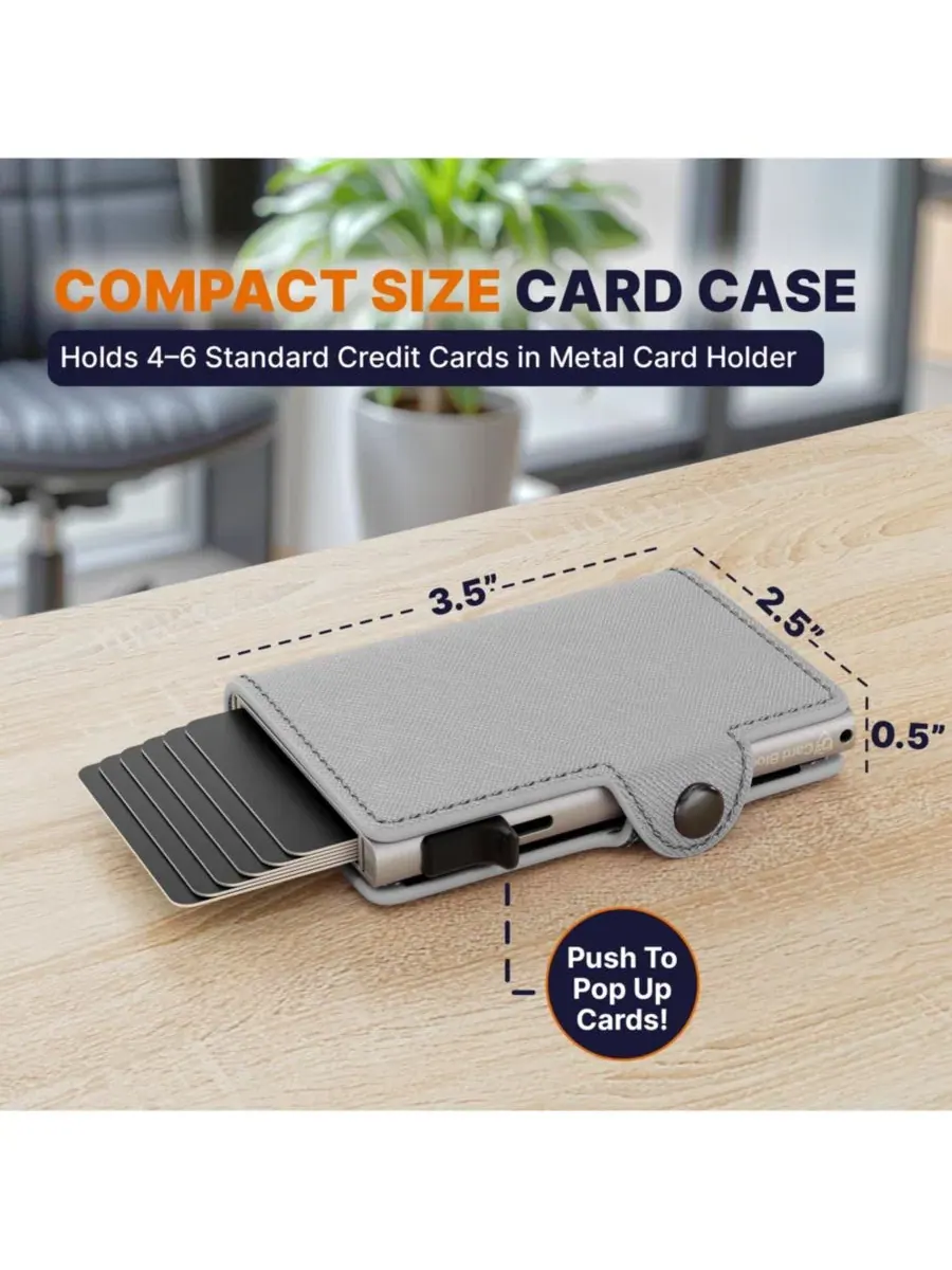 RFID-кошелек-портмоне для женщин - тонкий минималистичный держатель для кредитных карт (вместимость — изображение 3 из 7