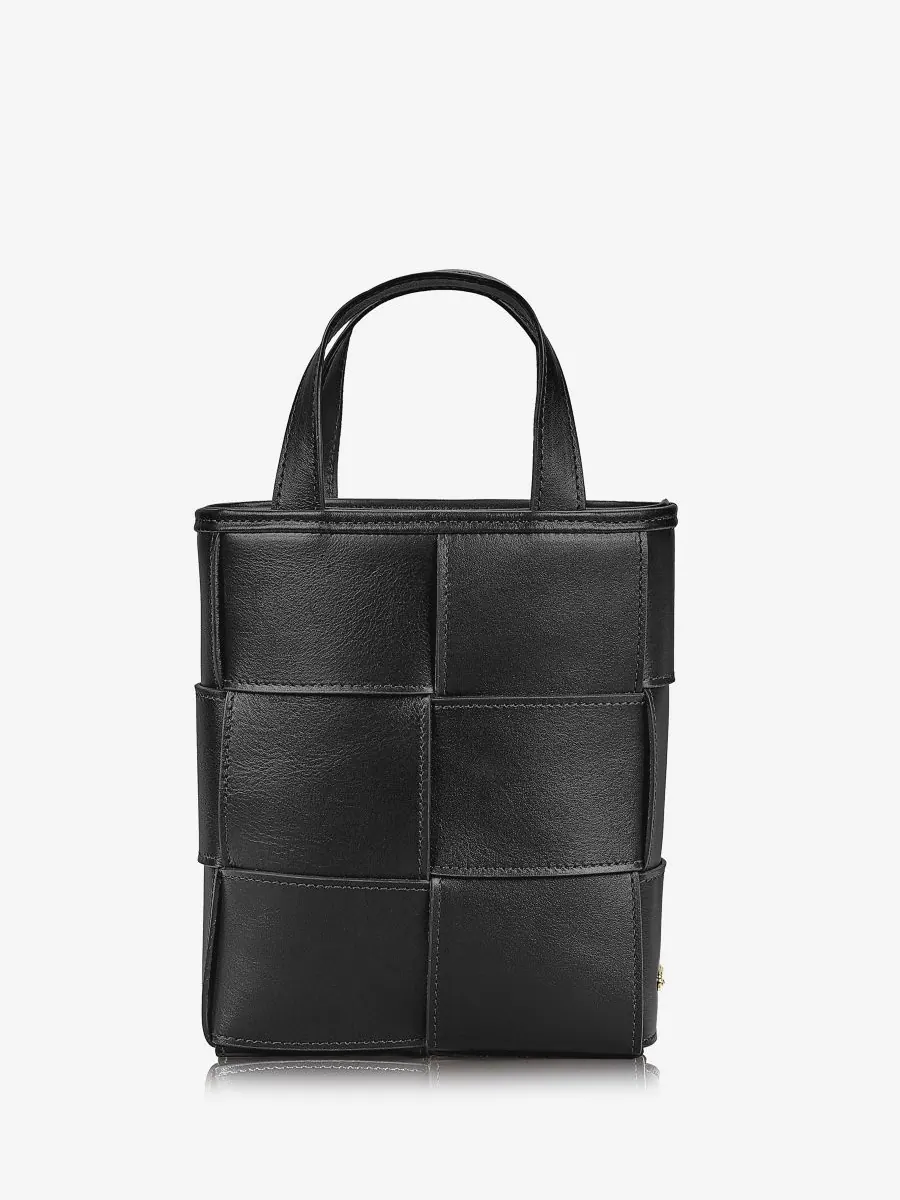 Мини-сумка-шоппер Chloe из плетеной телячьей кожи GiGi New York — изображение 2 из 6, черный