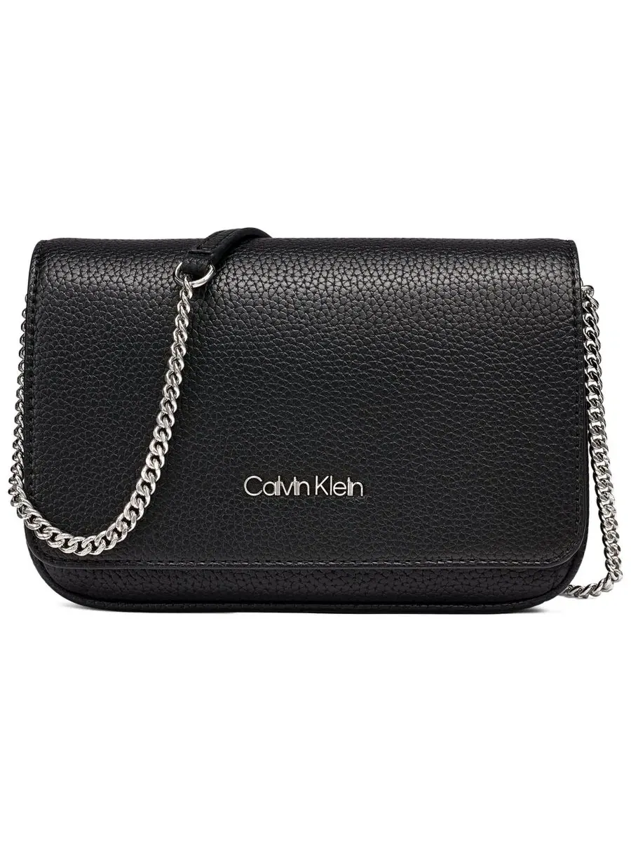 Мини-сумка через плечо с магнитной застежкой Essential Magnetic Snap Calvin Klein — изображение 1 из 5, черный/серебристый