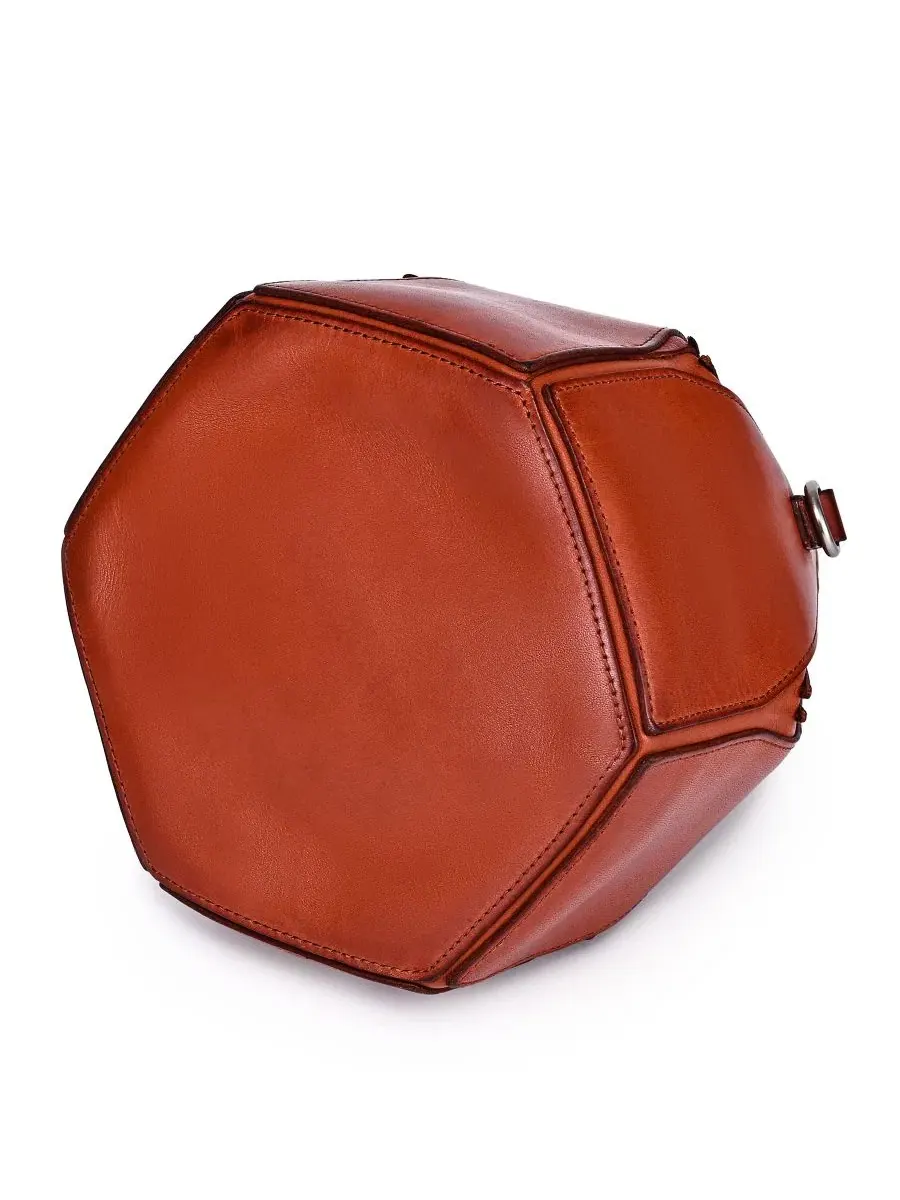 Сумка-трансформер Prism Mini Convertible Bucket Crossbody Handbag Old Trend — изображение 2 из 7, коньячный коричневый