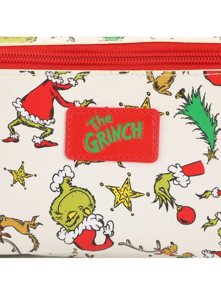 Женская косметичка с оригинальным праздничным принтом The Grinch — изображение 6 из 7, белый