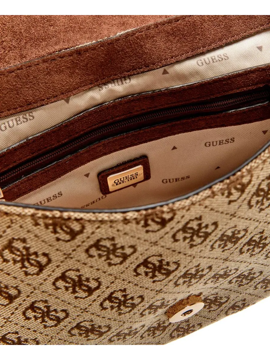 Сумка через плечо Samantha Small Flap GUESS — изображение 3 из 6, коричневый