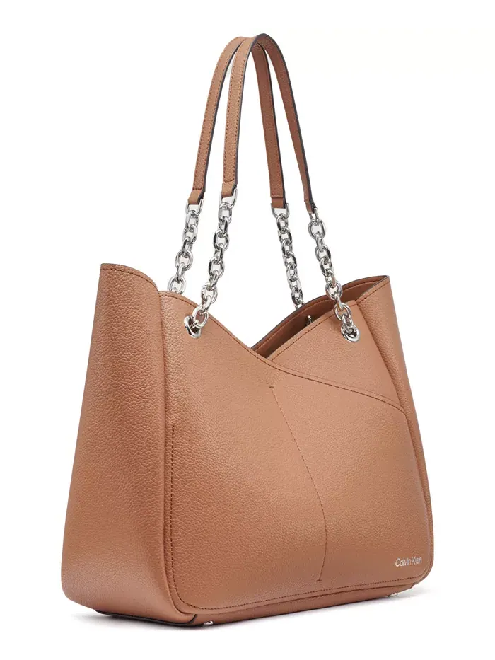 Вместительная сумка-тоут Calvin Klein Zoe — изображение 4 из 5, карамель