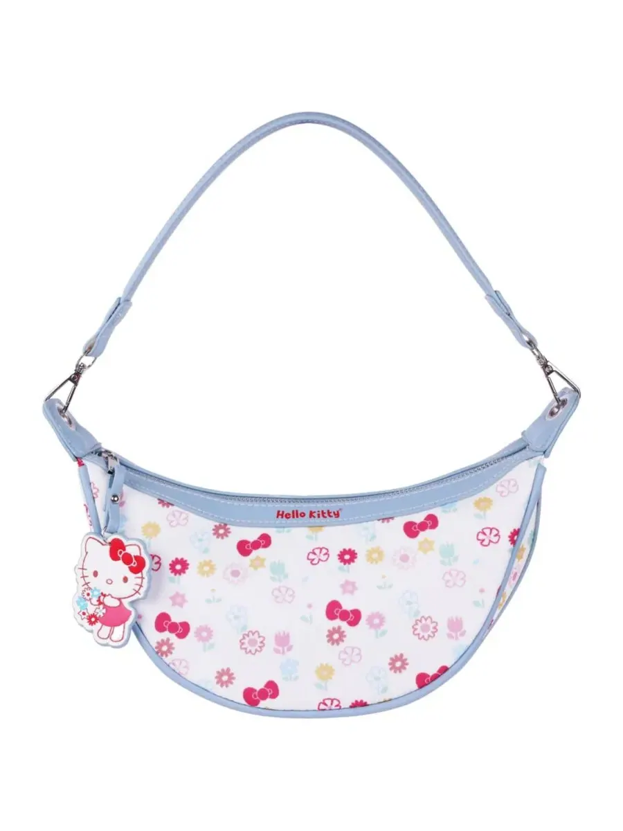 Сумка через плечо с принтом Hello Kitty Floral Print Top Zip Shoulder Bag Sanrio — изображение 1 из 8, белый