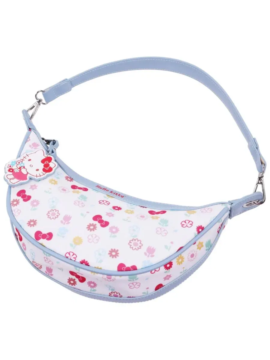 Сумка через плечо с принтом Hello Kitty Floral Print Top Zip Shoulder Bag Sanrio — изображение 5 из 8, белый