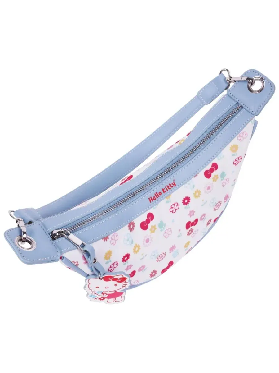 Сумка через плечо с принтом Hello Kitty Floral Print Top Zip Shoulder Bag Sanrio — изображение 6 из 8, белый