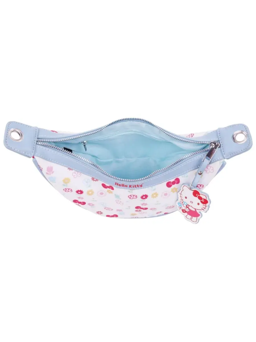 Сумка через плечо с принтом Hello Kitty Floral Print Top Zip Shoulder Bag Sanrio — изображение 7 из 8, белый
