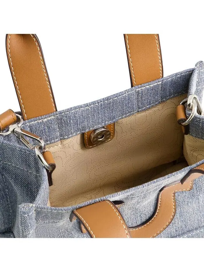 Мини-джинсовая сумка-тоут True Religion — изображение 3 из 5, светлый синий