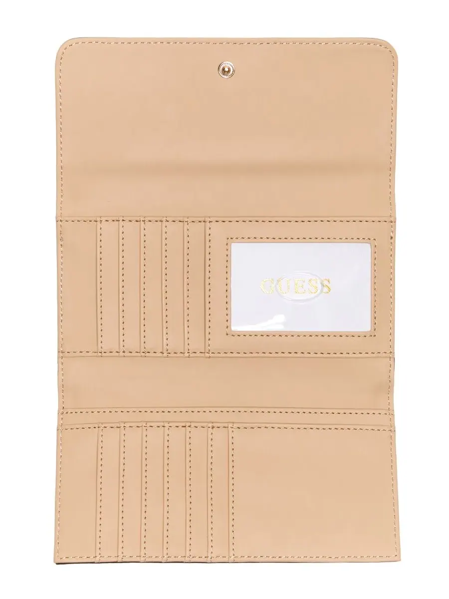 Тонкий клатч-кошелек Lyndi с магнитной застежкой GUESS — изображение 3 из 3, бежевый